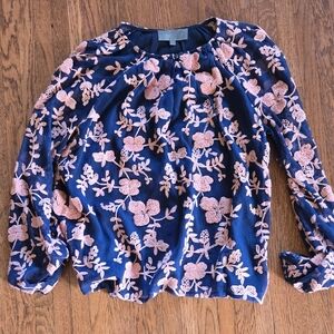 Sunday in Brooklyn Navy and Pink Floral Blouse